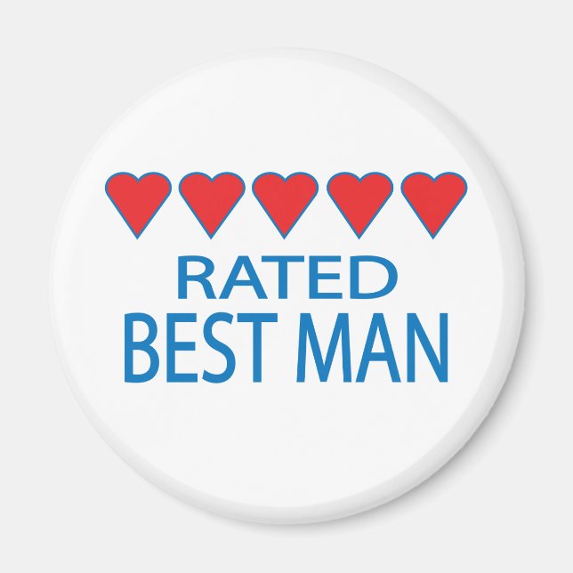 Aimant Cinq Coeurs Meilleur Homme (Devant)