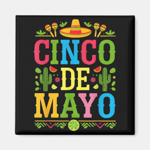 Aimant Cinq Mai Fête de la Fiesta Chapeau Mexicain Célébr