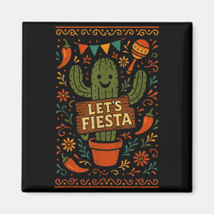 Aimant Cinq mai mexicain cactus party drôle letsCinco