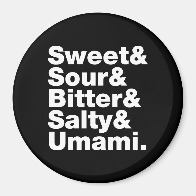 Aimant Cinq saveurs de base (Devant)