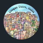 Aimant Cinque Terre, Italie<br><div class="desc">Dessin Pastel de Cinque Terre,  Italie. Vous pouvez personnaliser n'importe quel produit en cliquant sur le bouton "customiser".</div>
