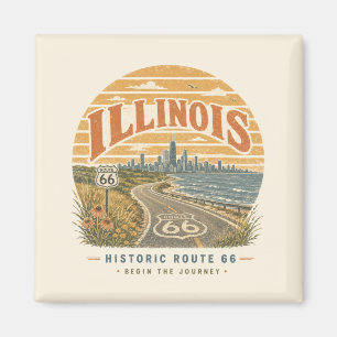 Aimant Circuit historique de l'Illinois Route 66 à Chicag