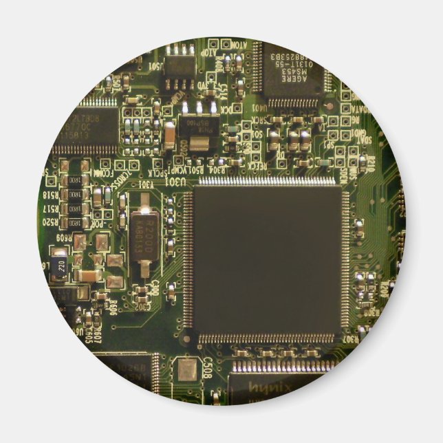 Aimant Circuit imprimé vert macro | Photo de PCB (Devant)