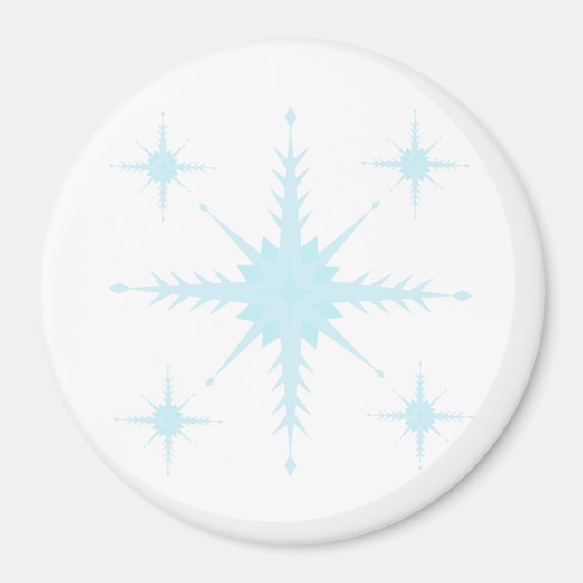 Aimant circulaire avec des flocons de neige (Devant)