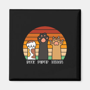 Aimant Ciseaux de papier roche jeu Kitten Lover animaux p