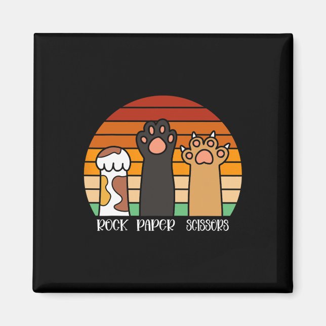 Aimant Ciseaux de papier roche jeu Kitten Lover animaux p (Devant)