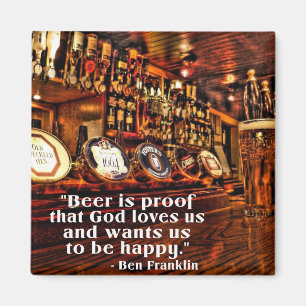 Aimant Citation célèbre de Ben Franklin sur la bière
