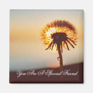 Aimant Citation d'amitié de pissenlit ensoleillé