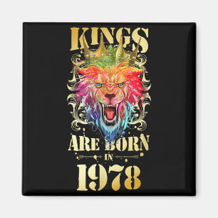Aimant Citation d'anniversaire Roi Couronne Lion né en 19