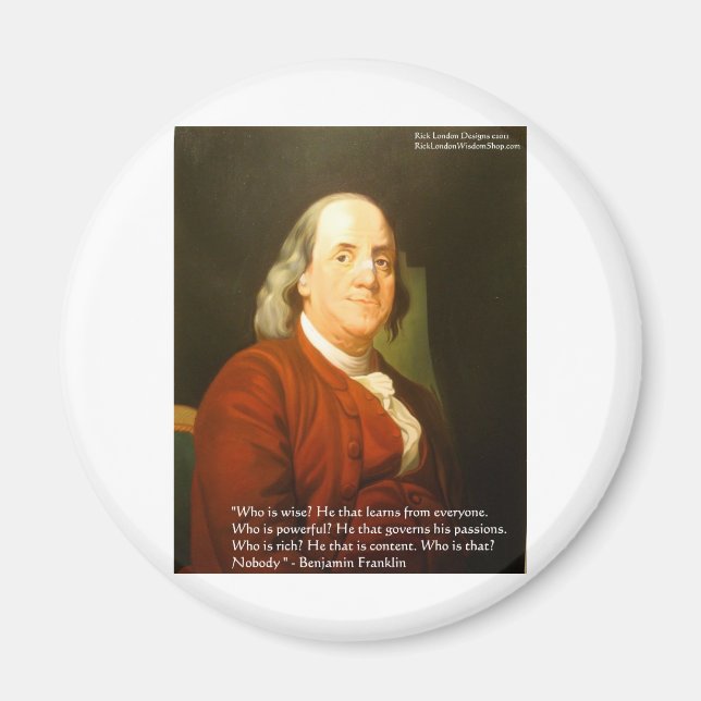 Aimant Citation de Ben Franklin (Ce qui est sage) Cartes  (Devant)