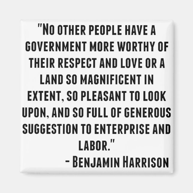 Aimant Citation de Benjamin Harrison (Devant)