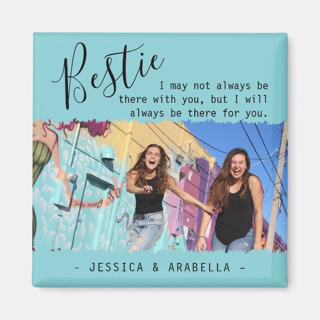 Aimant Citation de Bestie moderne Photo BFF personnalisée (Devant)