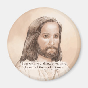 Aimant Citation de bible d'art de Jésus de sépia - 28:2
