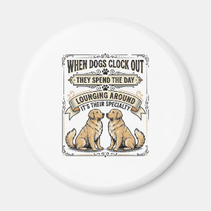 Aimant Citation de chien drôle Gravure vintage Chiens par