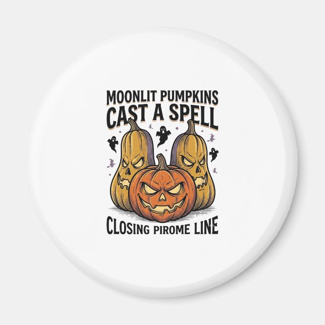 Aimant Citation de citrouille d'Halloween Jack O Lantern  (Devant)