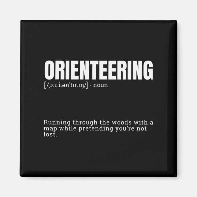 Aimant Citation de dictionnaire d'orienteering drôle Défi (Devant)