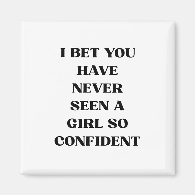 Aimant Citation de fille confiante en gras – Féministe (Devant)