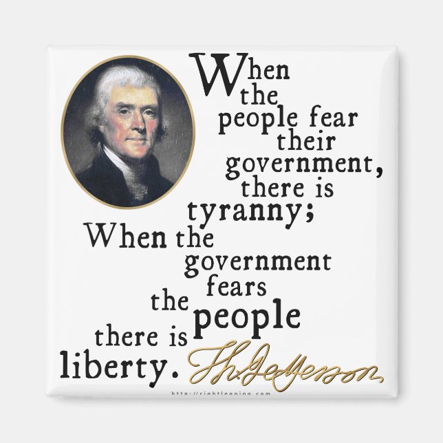 Aimant Citation de Jefferson Tyranny-Liberty (Devant)