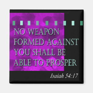 Aimant "Citation de la Bible - Ésaïe 54:17" par Cheryl Da