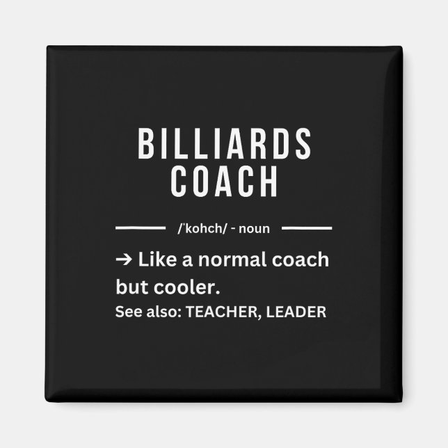 Aimant Citation de l'entraîneur de billard Cool drôle (Devant)