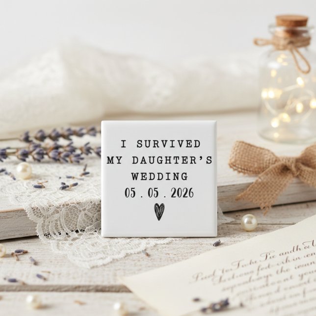 Aimant Citation de mariage de fille survivre avec date (Créateur téléchargé)