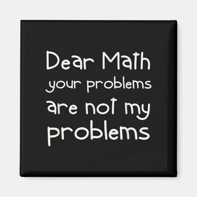 Aimant Citation de maths drôle Cher maths pour filles gar (Devant)