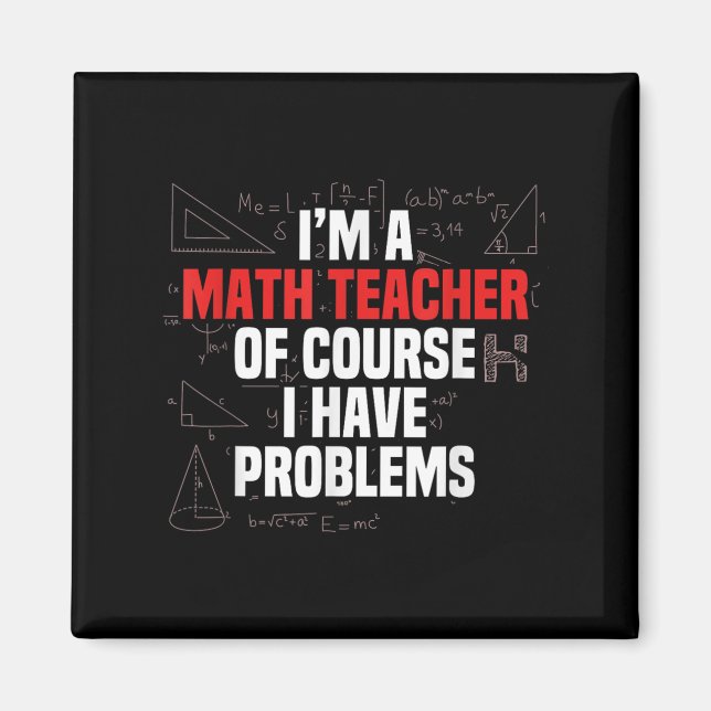 Aimant Citation de maths drôle Mathématiques Cher profess (Devant)