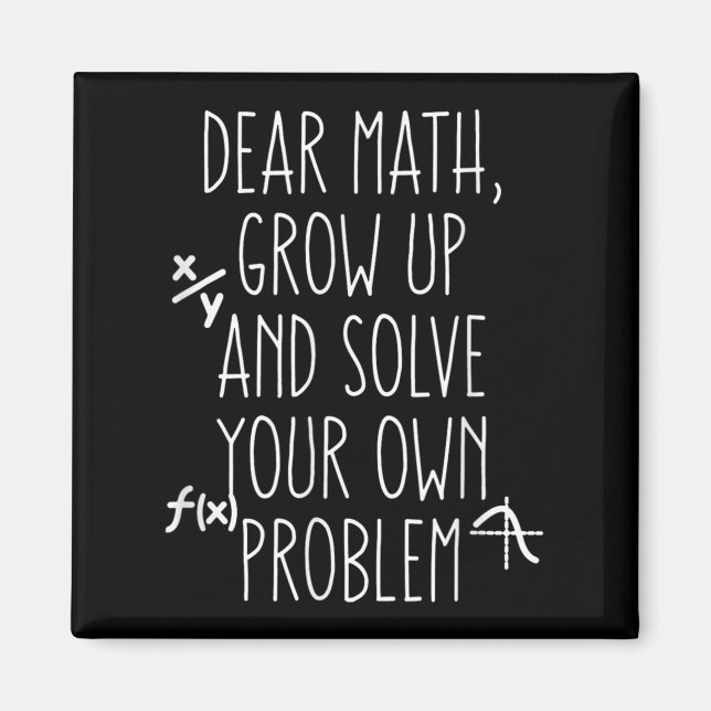 Aimant Citation de maths drôle pour filles garçons adoles (Devant)