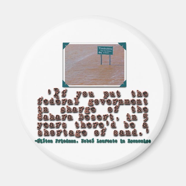 Aimant Citation de Milton Friedman : Efficacité du gouver (Devant)