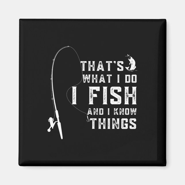 Aimant Citation de poisson drôle C'est ce que je fais et  (Devant)