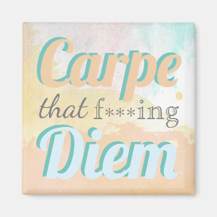 Aimant Citation de profil Carpe Diem Pastel Aquarelle