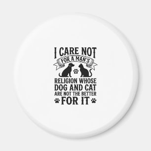 Aimant Citation de religion vintage chien chat Design pou