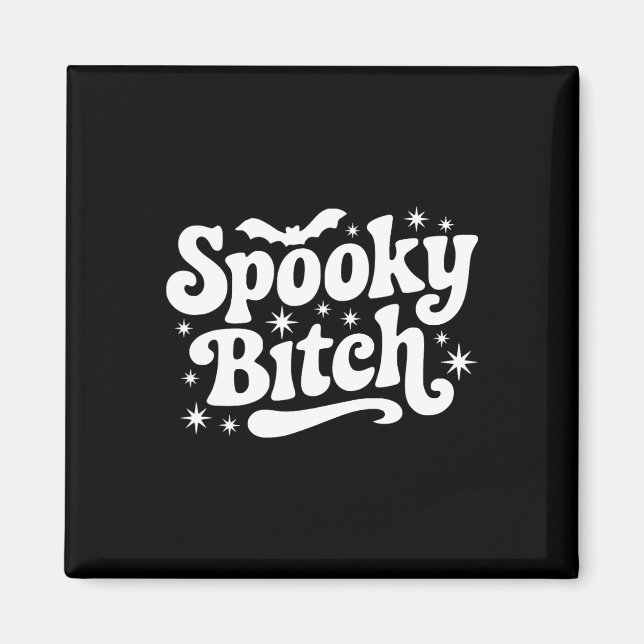 Aimant Citation De Sorcière éffrayante Retro Halloween Di (Devant)