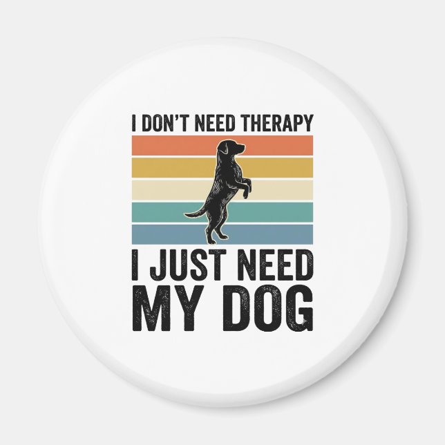 Aimant Citation de thérapie pour amateur de chiens Design (Devant)