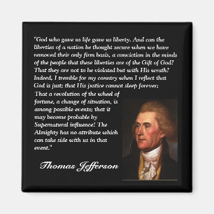 Aimant Citation de Thomas Jefferson - "Dieu qui nous a