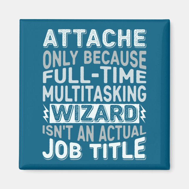 Aimant Citation de titre d'emploi de magicien - Attache d (Devant)