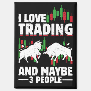 Aimant Citation de trading amusante Taureau & chandelier