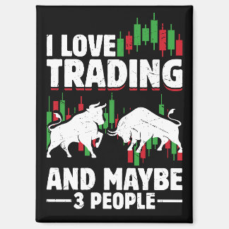 Aimant Citation de trading amusante Taureau & chandelier