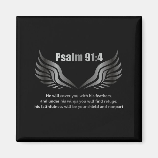 Aimant Citation de verset de la Bible chrétienne Psaume 9 (Devant)