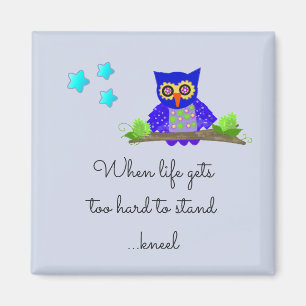 Aimant Citation de vie inspirante avec hibou