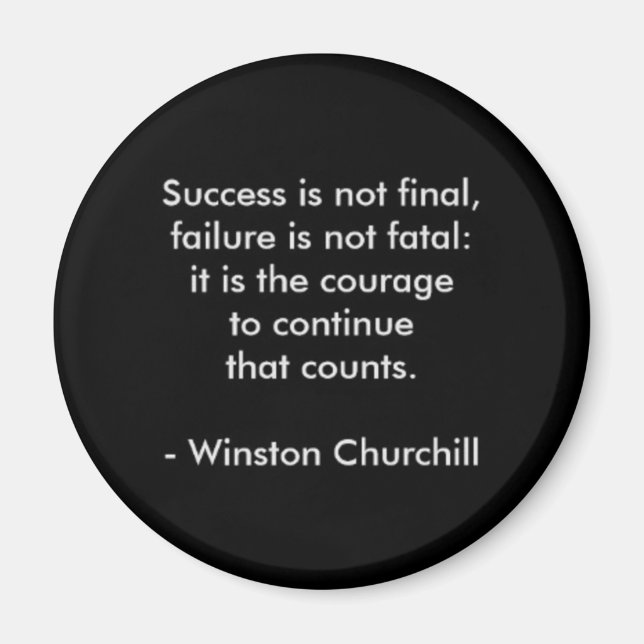 Aimant Citation de Winston Churchill ; succès (Devant)
