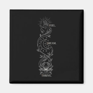 Aimant Citation de Yoga Spirituel Fleur de Lotus et Art d