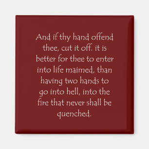 Aimant Citation d'écriture Mark 9 43