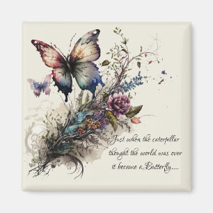 Aimant Citation d'encouragement pour papillon