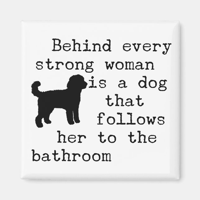 Aimant Citation d'humour de chien - Labradoodle (Devant)