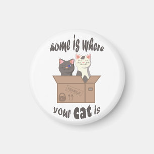Aimant Citation drôle Accueil est où est votre chat
