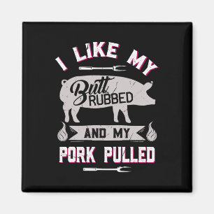Aimant Citation drôle de barbecue grillant le porc effilo