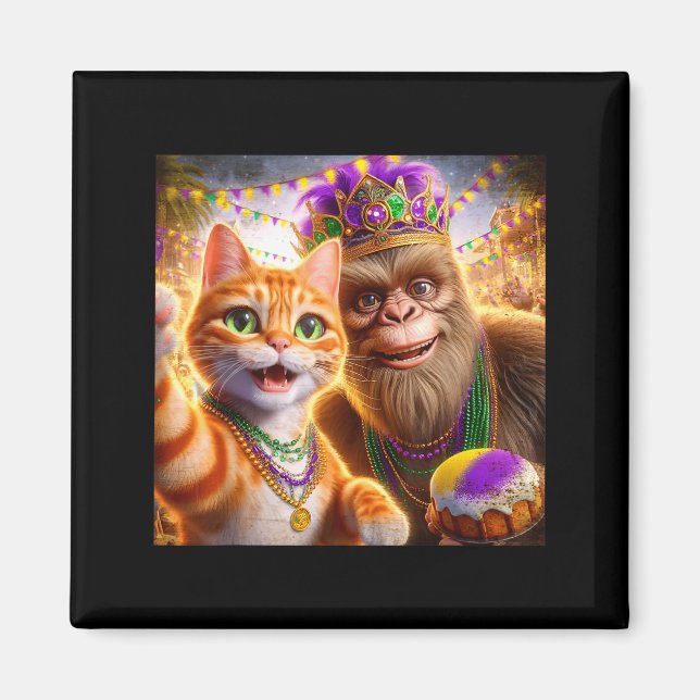 Aimant Citation drôle de Bigfoot de chat de selfie de Mar (Devant)