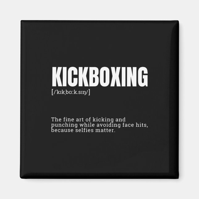 Aimant Citation drôle de définition de hobby de kickboxin (Devant)