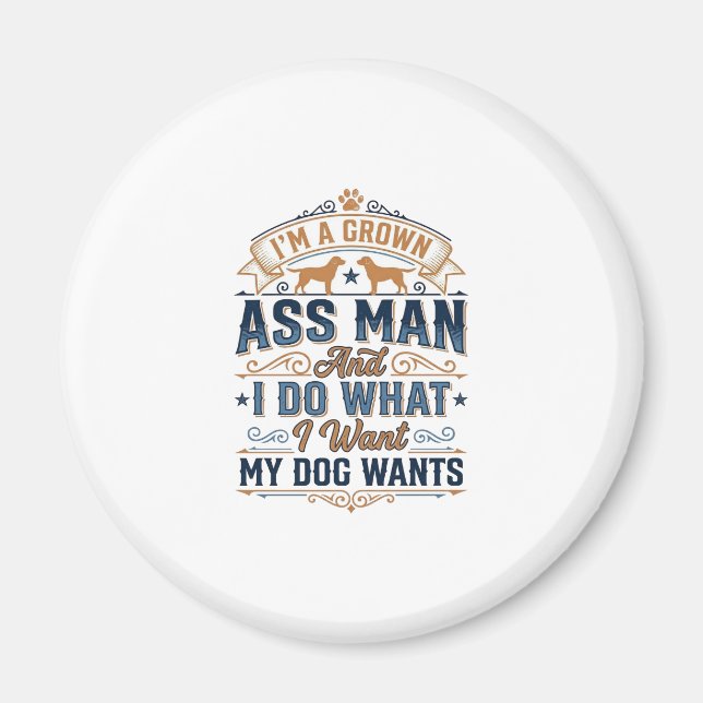 Aimant Citation drôle de propriétaire de chien Design vec (Devant)